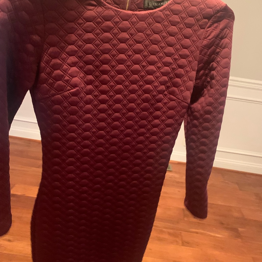 Cranberry colored quilted dress